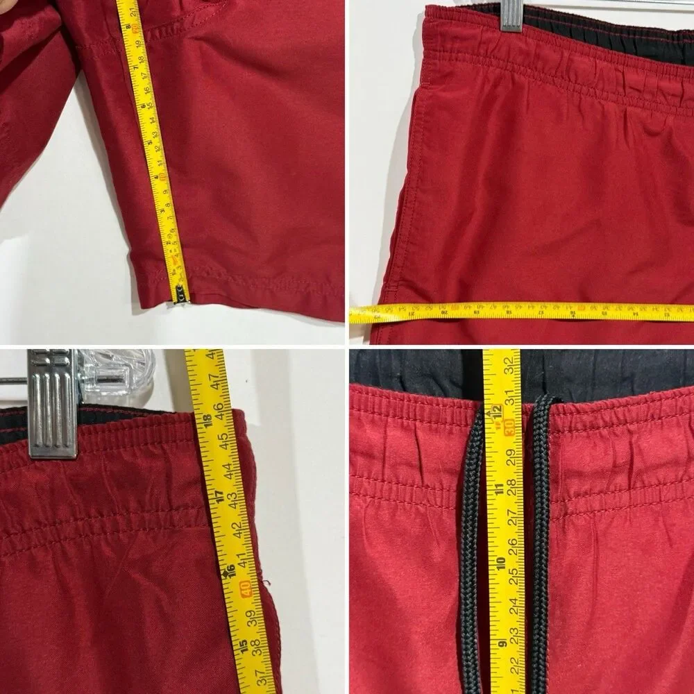 Croft & Barrow Swim Trunks Men's Size Medium Red Shorts Mesh Lined Drawstring